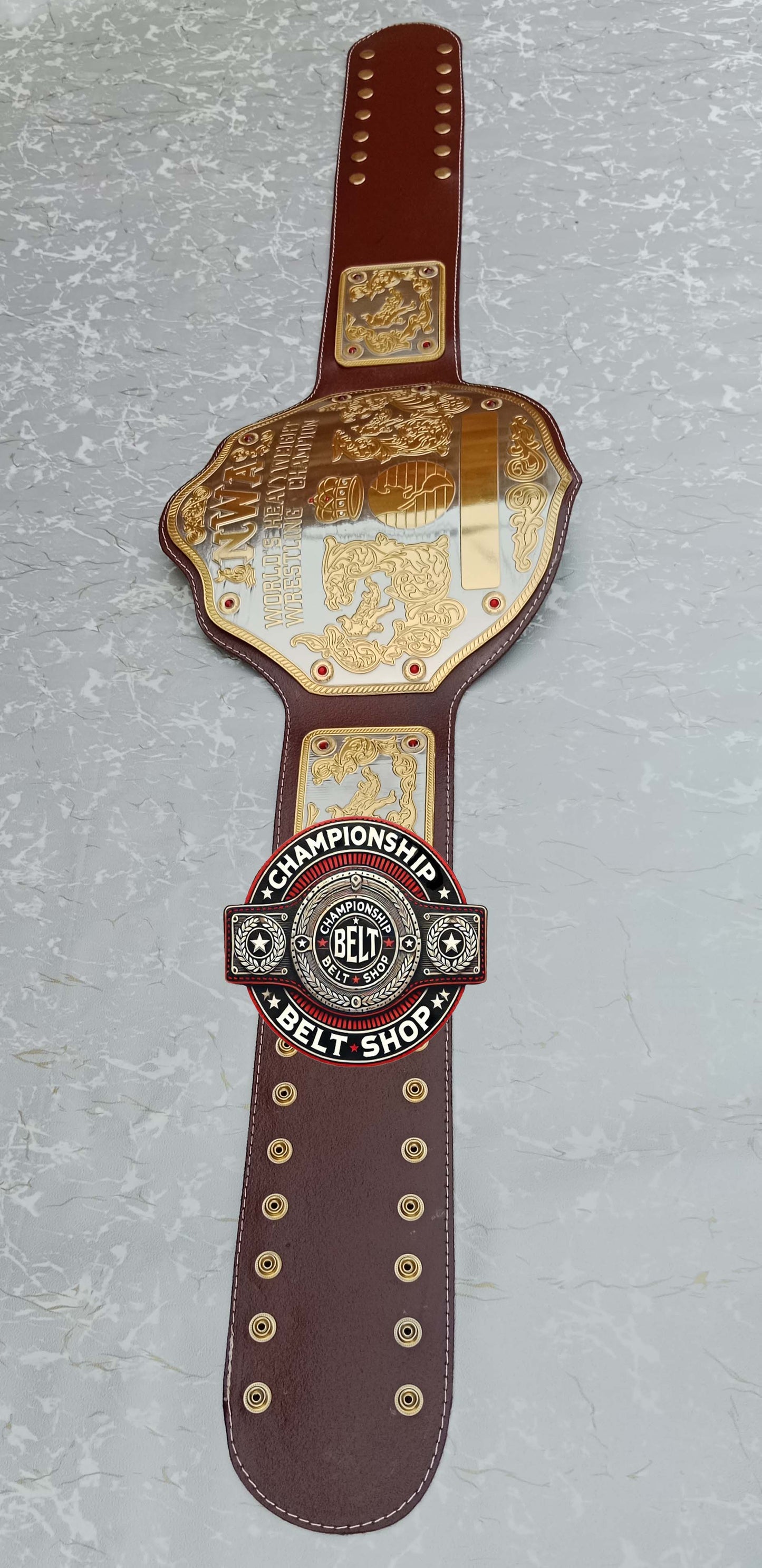 NWA Big Gold World Heavyweight Championship Title Belt