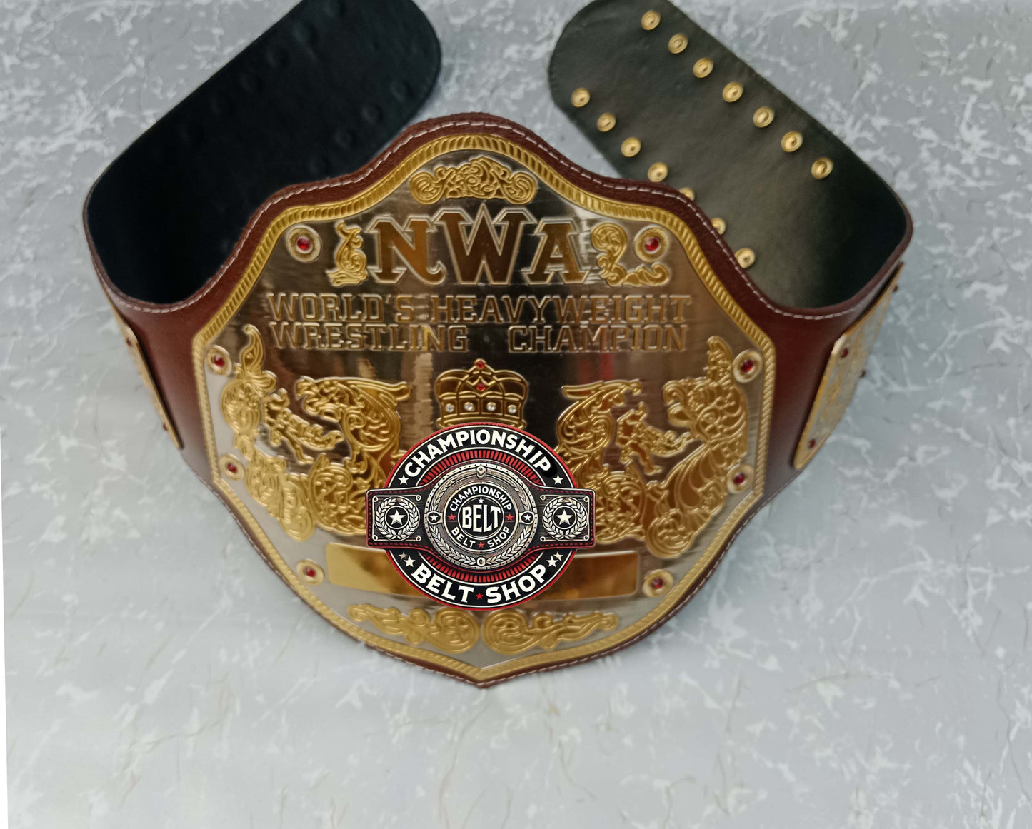 NWA Big Gold World Heavyweight Championship Title Belt