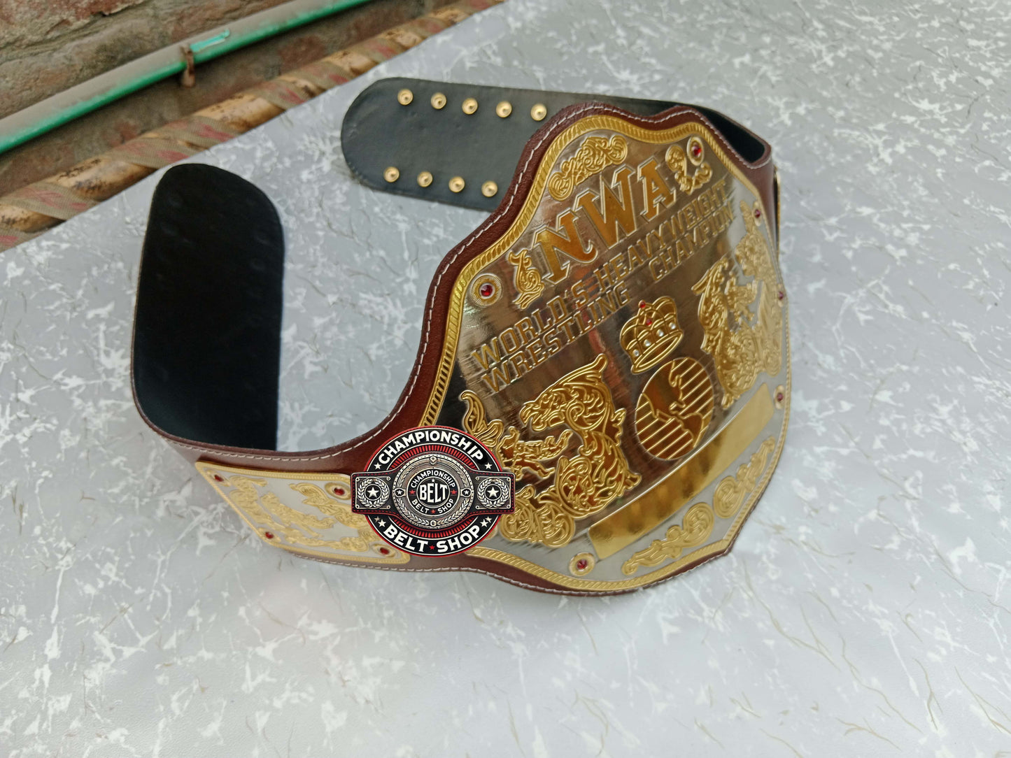 NWA Big Gold World Heavyweight Championship Title Belt