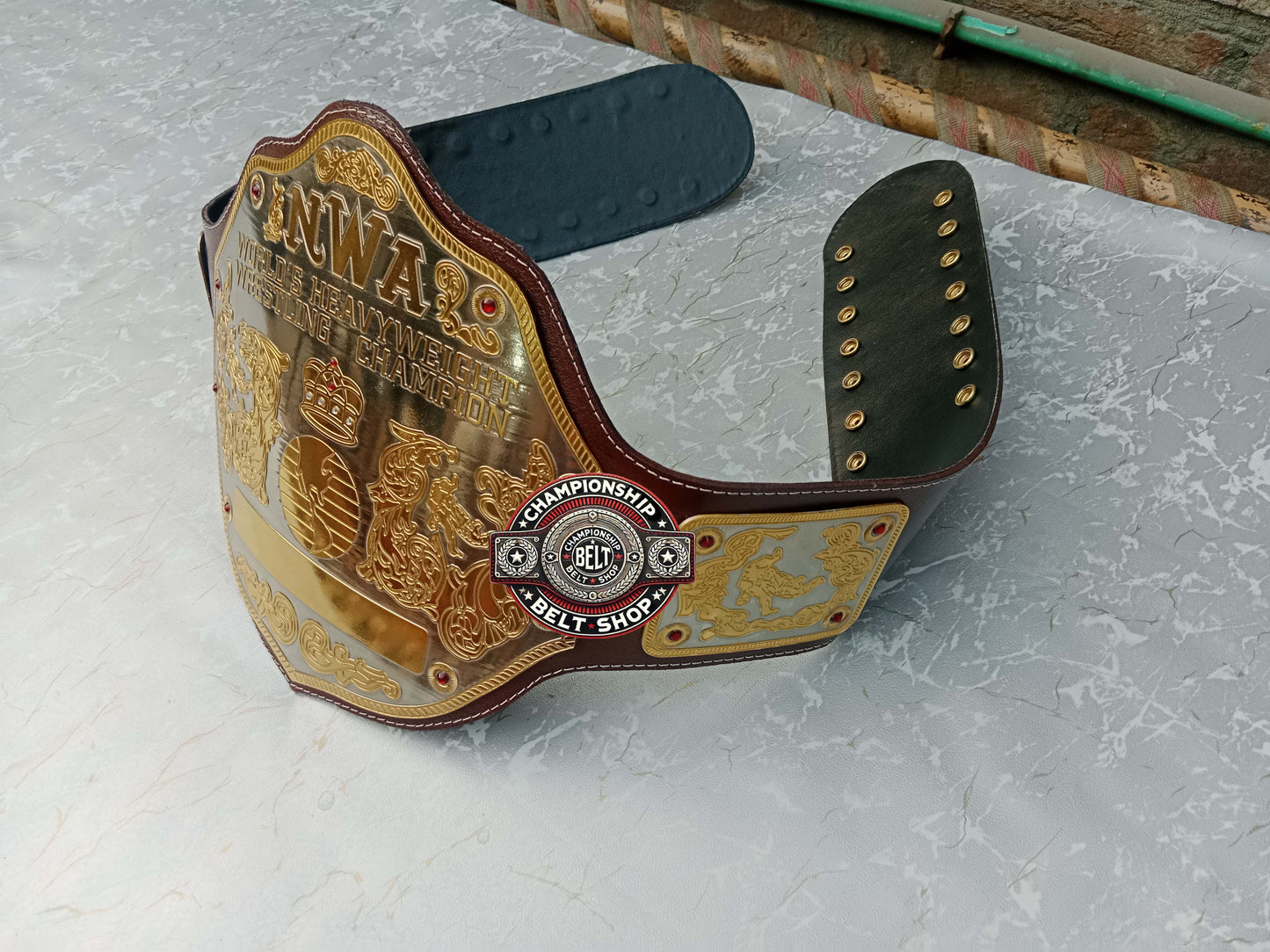 NWA Big Gold World Heavyweight Championship Title Belt