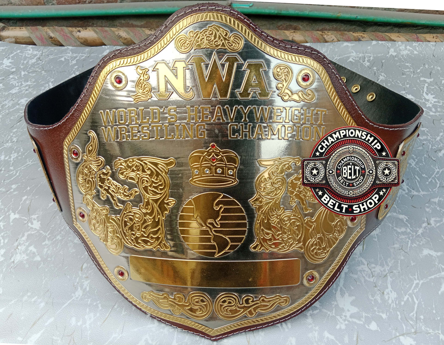 NWA Big Gold World Heavyweight Championship Title Belt