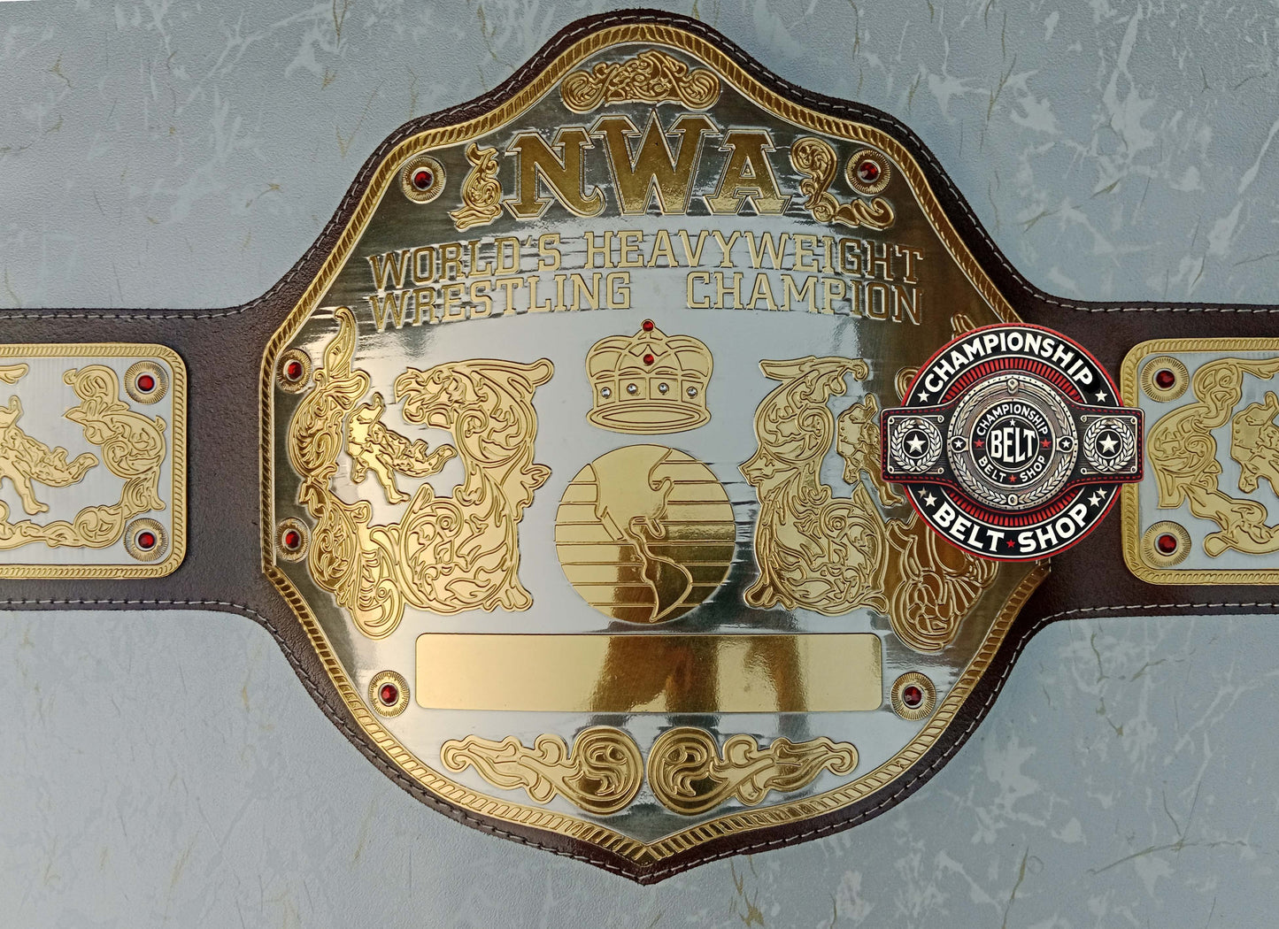 NWA Big Gold World Heavyweight Championship Title Belt