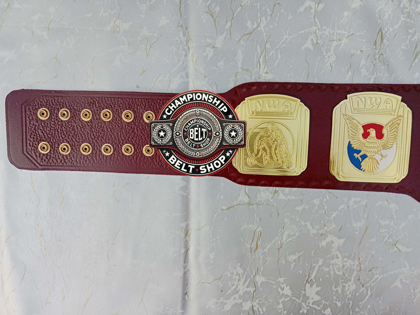 NWA North American Red Block Logo Hevyweight Championship Title Belt