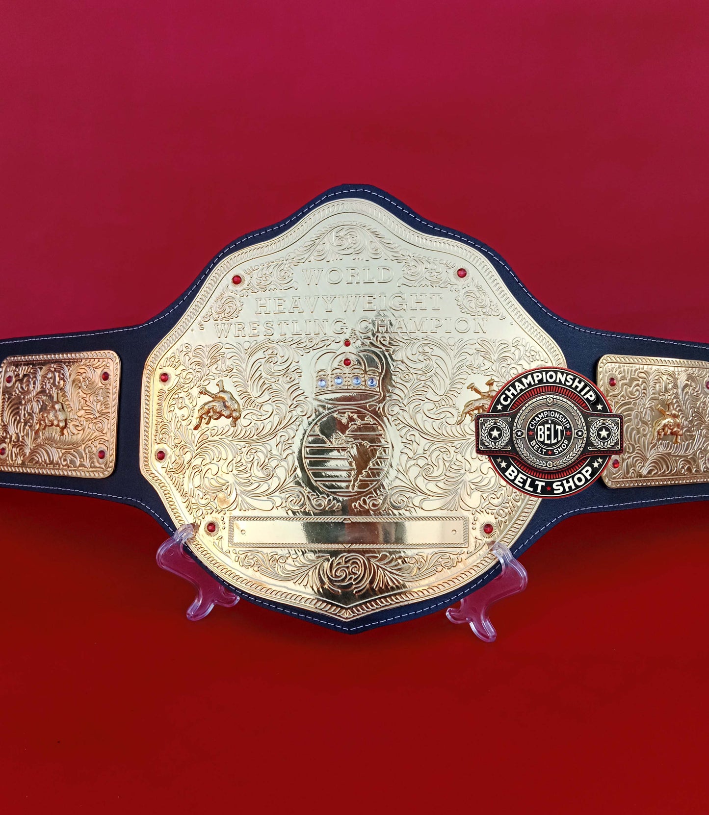 Big Gold World Heavyweight Wrestling Championship Title Belt