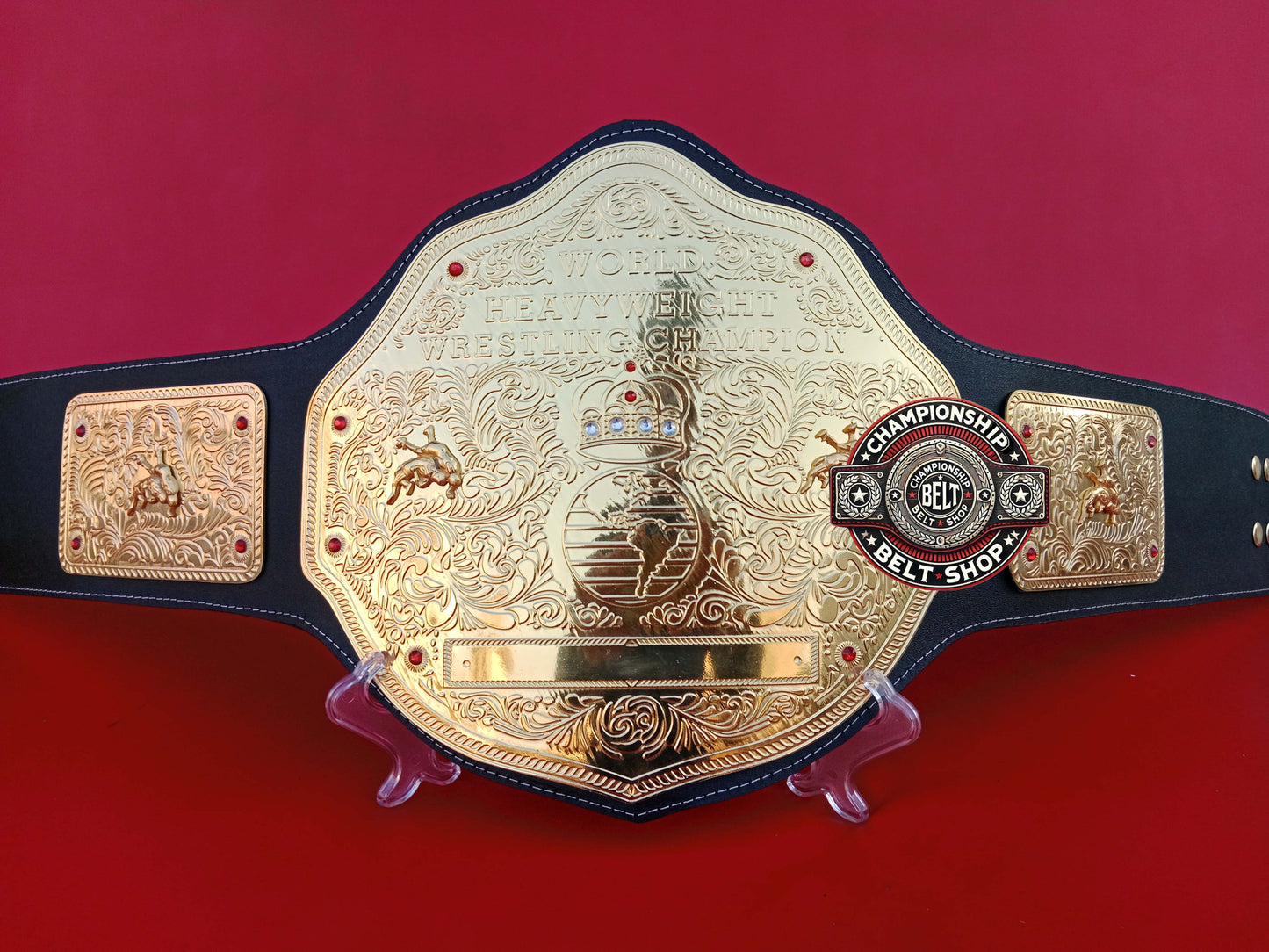 Big Gold World Heavyweight Wrestling Championship Title Belt