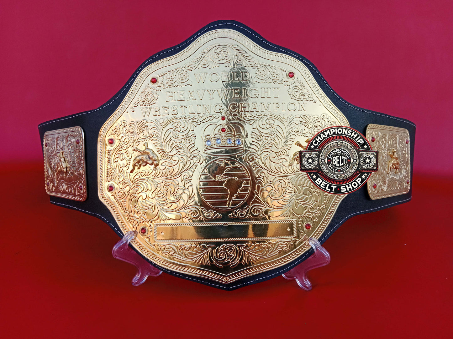 Big Gold World Heavyweight Wrestling Championship Title Belt