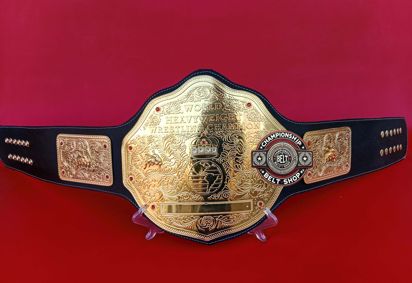 Big Gold World Heavyweight Wrestling Championship Title Belt