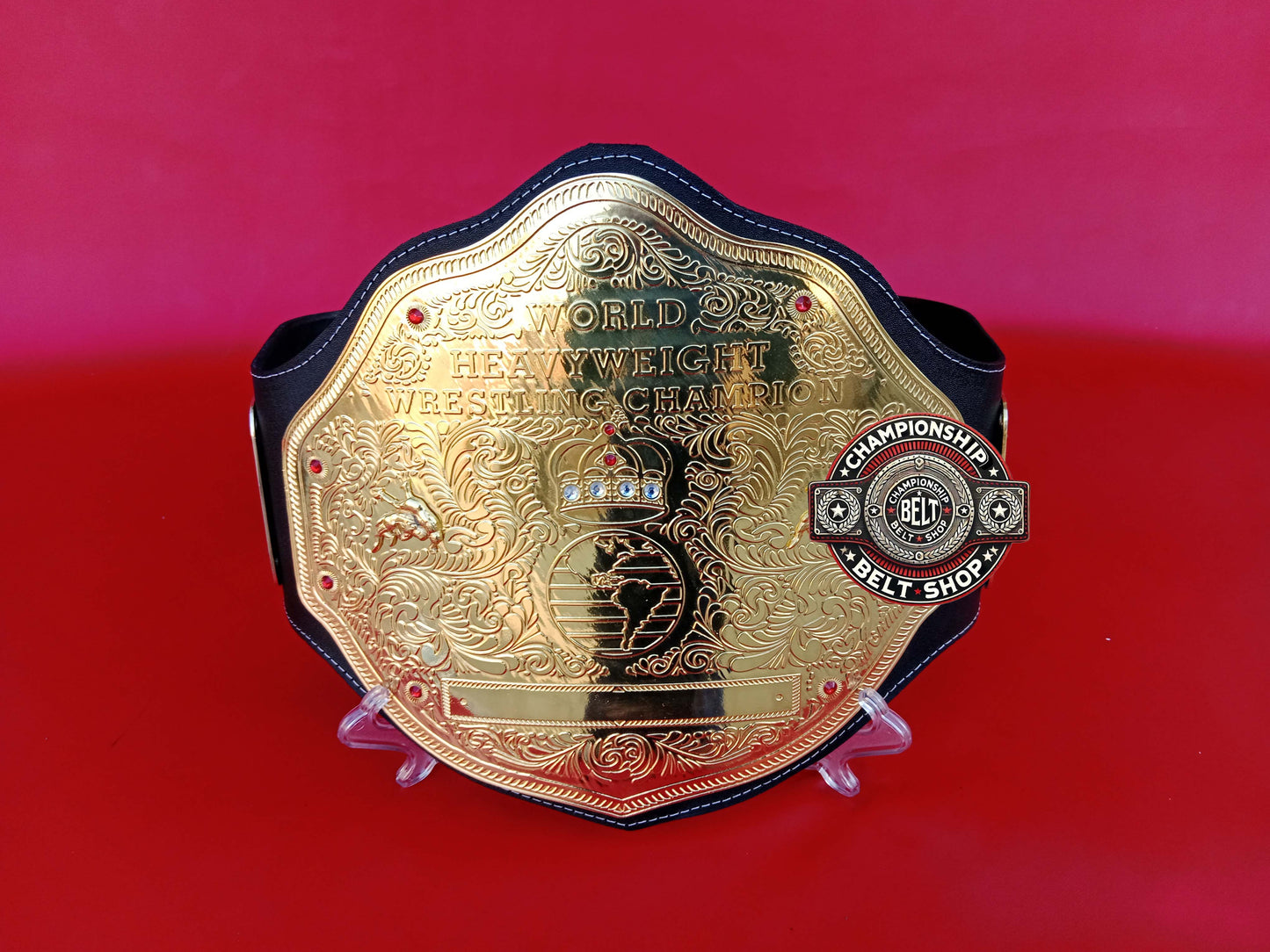 Big Gold World Heavyweight Wrestling Championship Title Belt