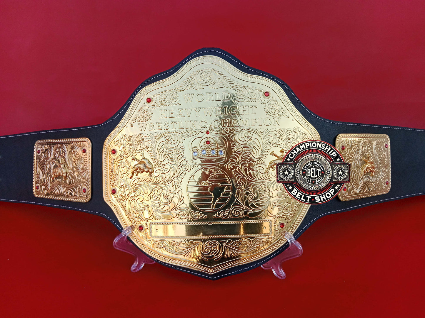 Big Gold World Heavyweight Wrestling Championship Title Belt