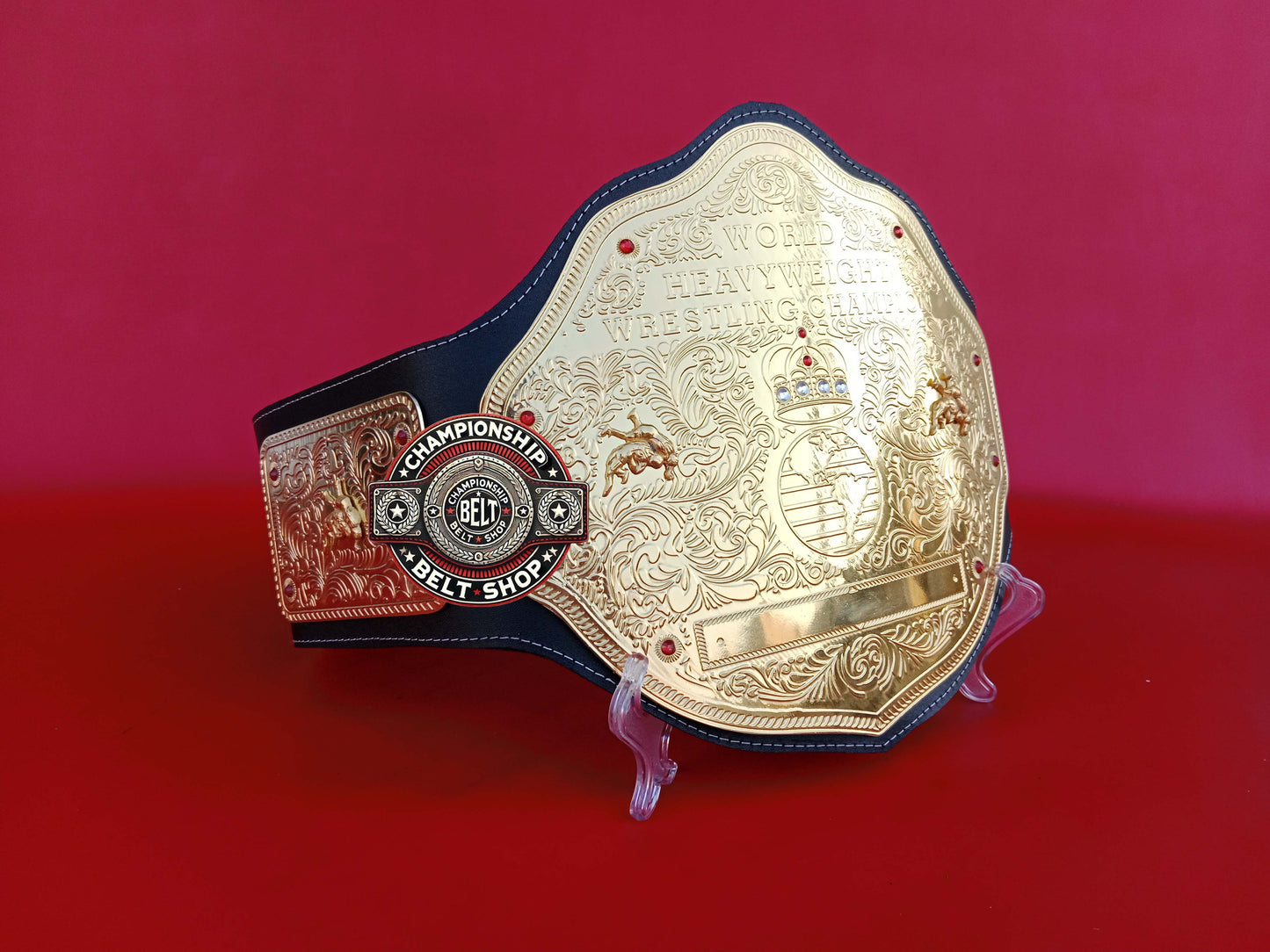 Big Gold World Heavyweight Wrestling Championship Title Belt