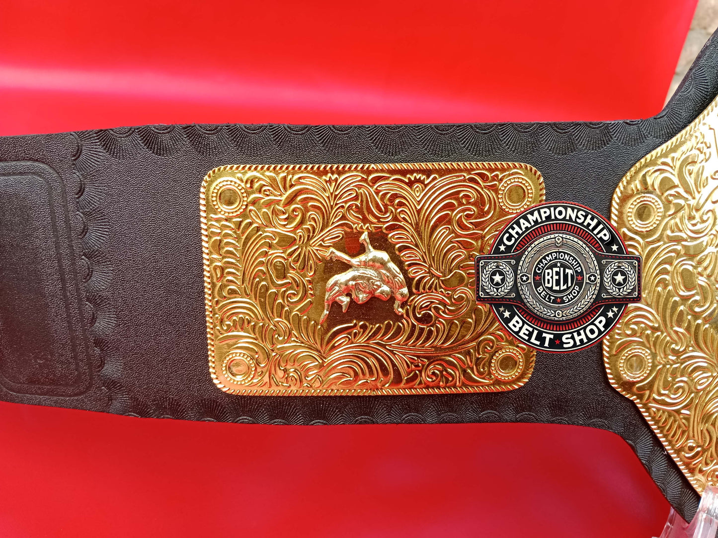WWE Big Gold World Heavyweight Black Strap Championship Title Belt