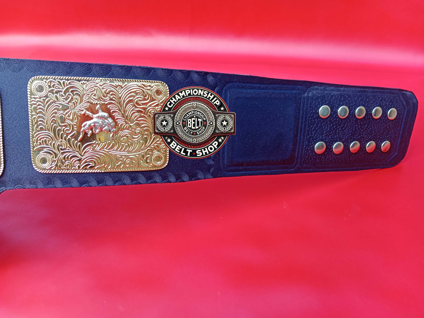 WWE Big Gold World Heavyweight Black Strap Championship Title Belt