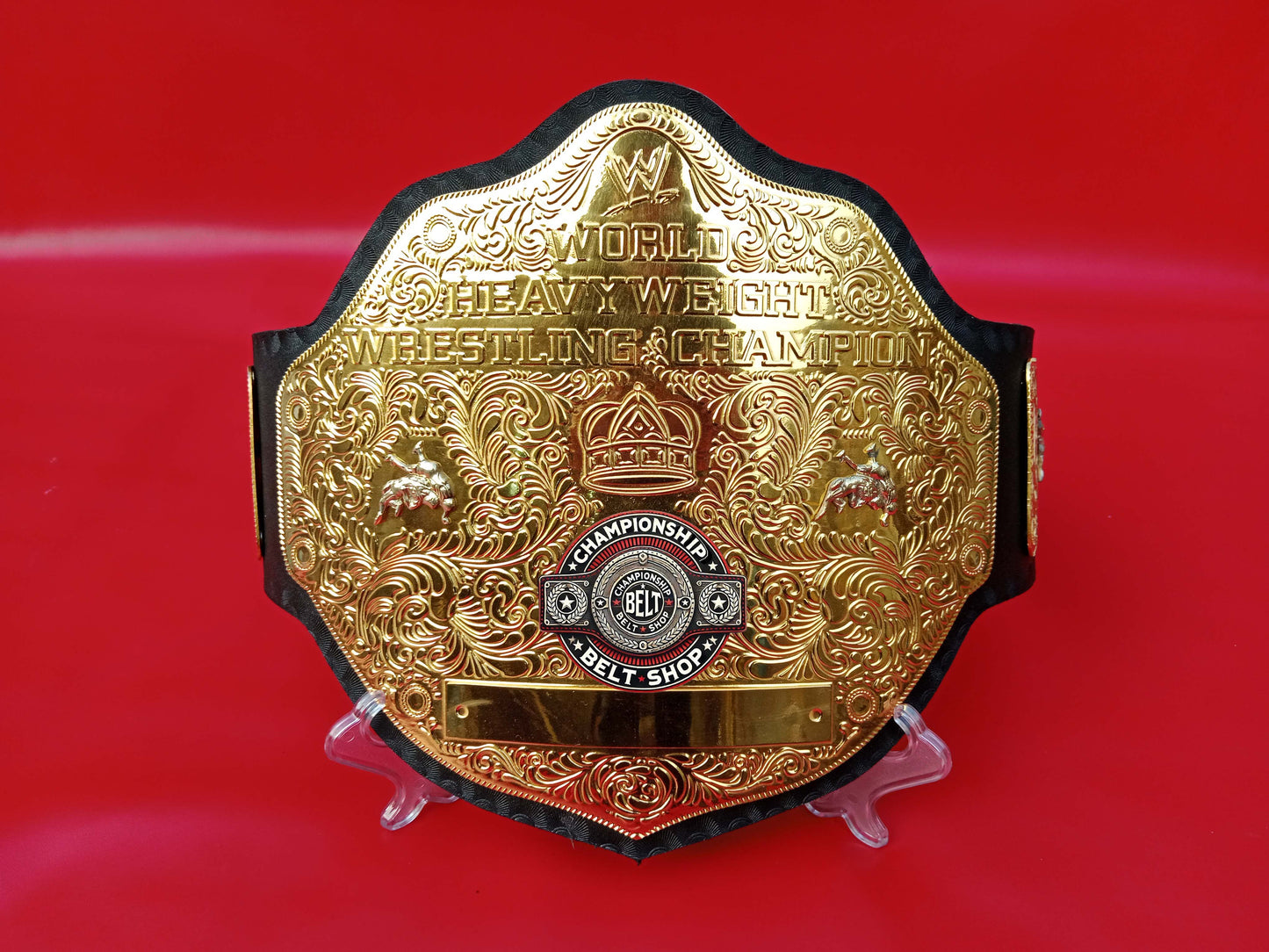 WWE Big Gold World Heavyweight Black Strap Championship Title Belt