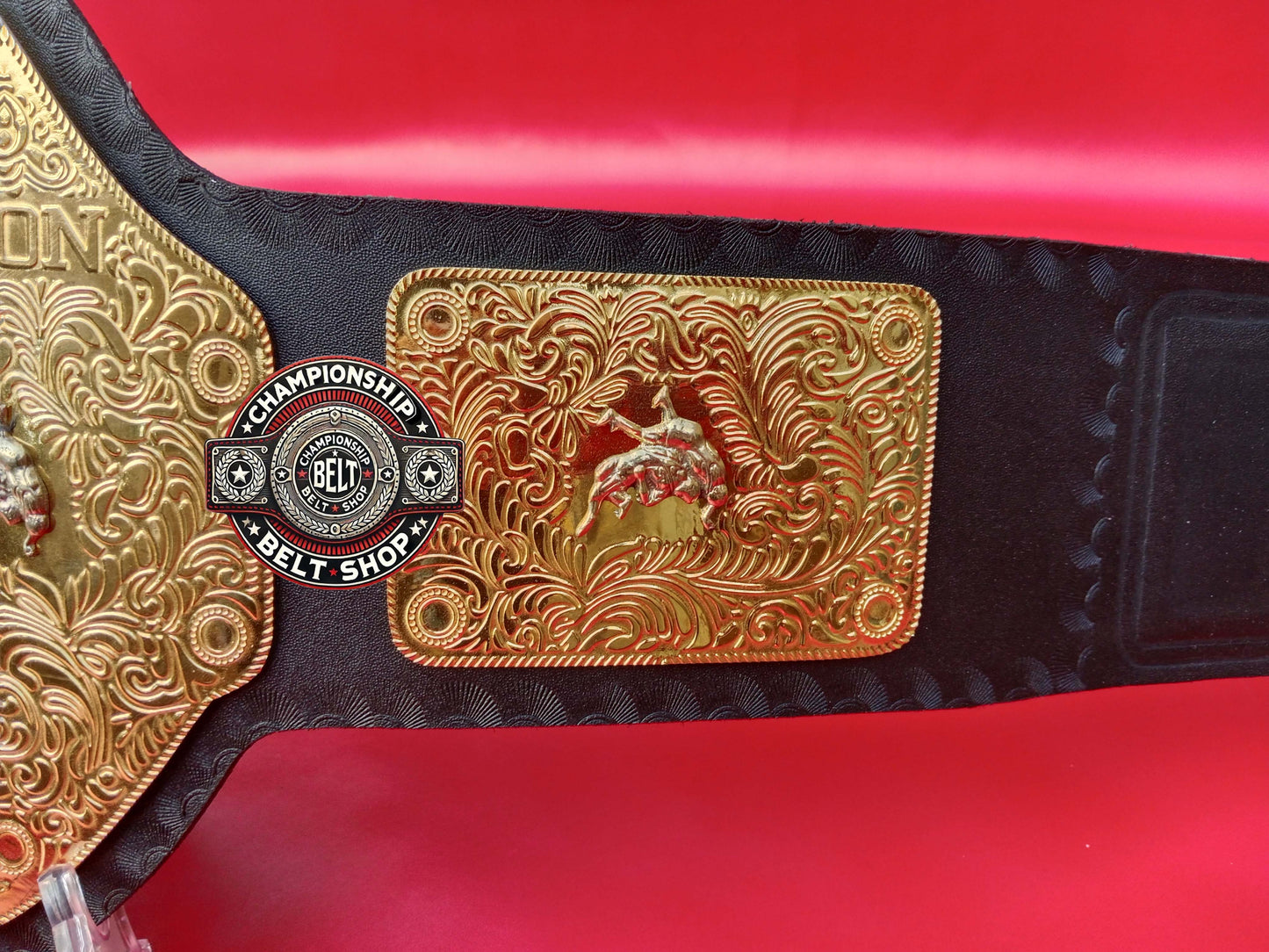WWE Big Gold World Heavyweight Black Strap Championship Title Belt