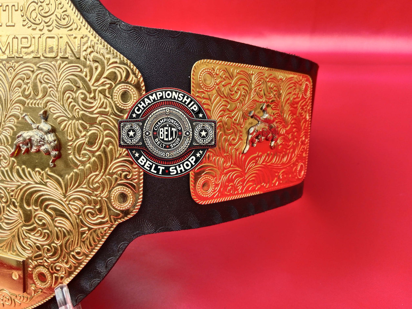 WWE Big Gold World Heavyweight Black Strap Championship Title Belt