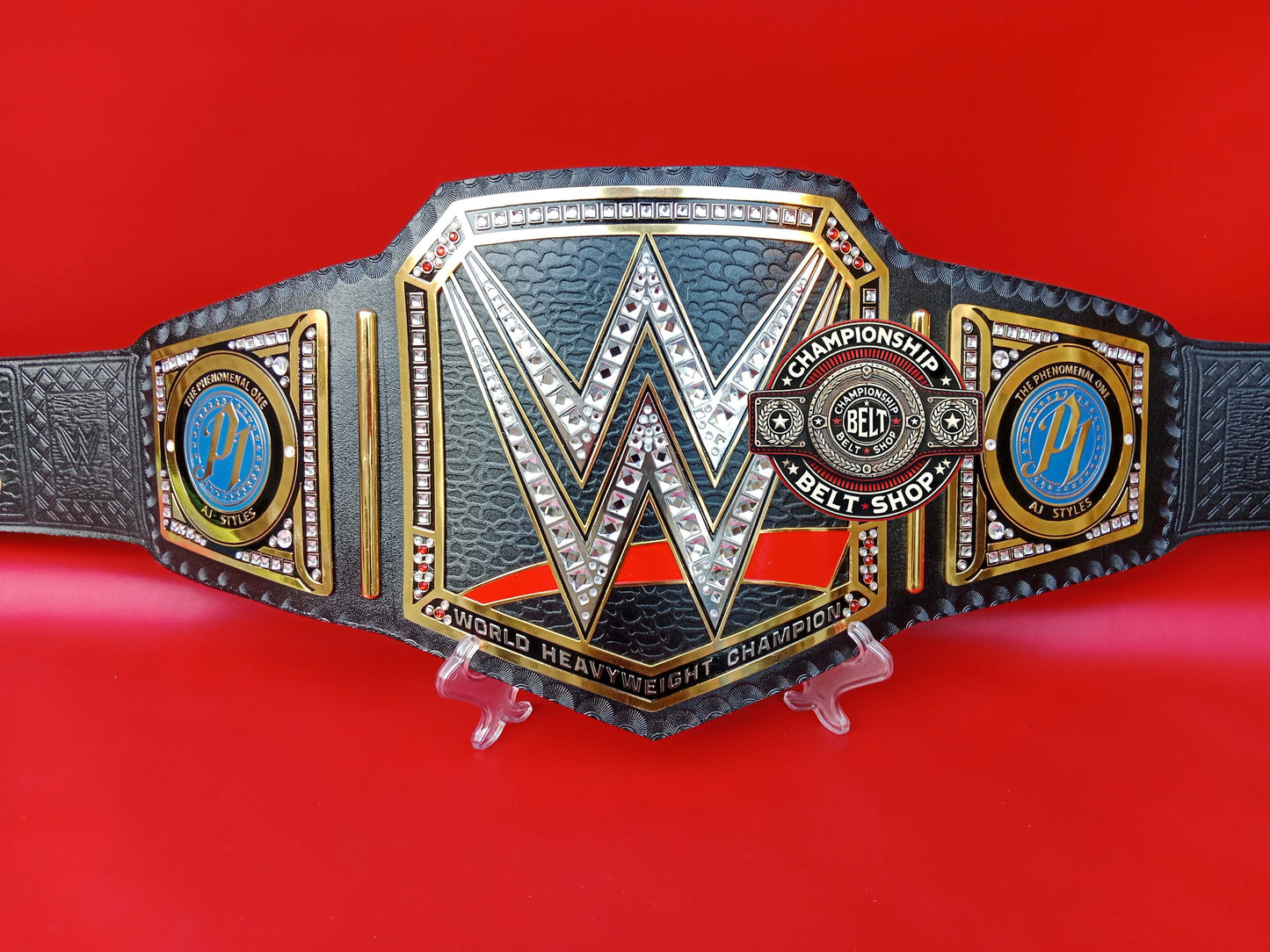 WWE Heavyweight AJ Style Name Plates Championship Title Belt