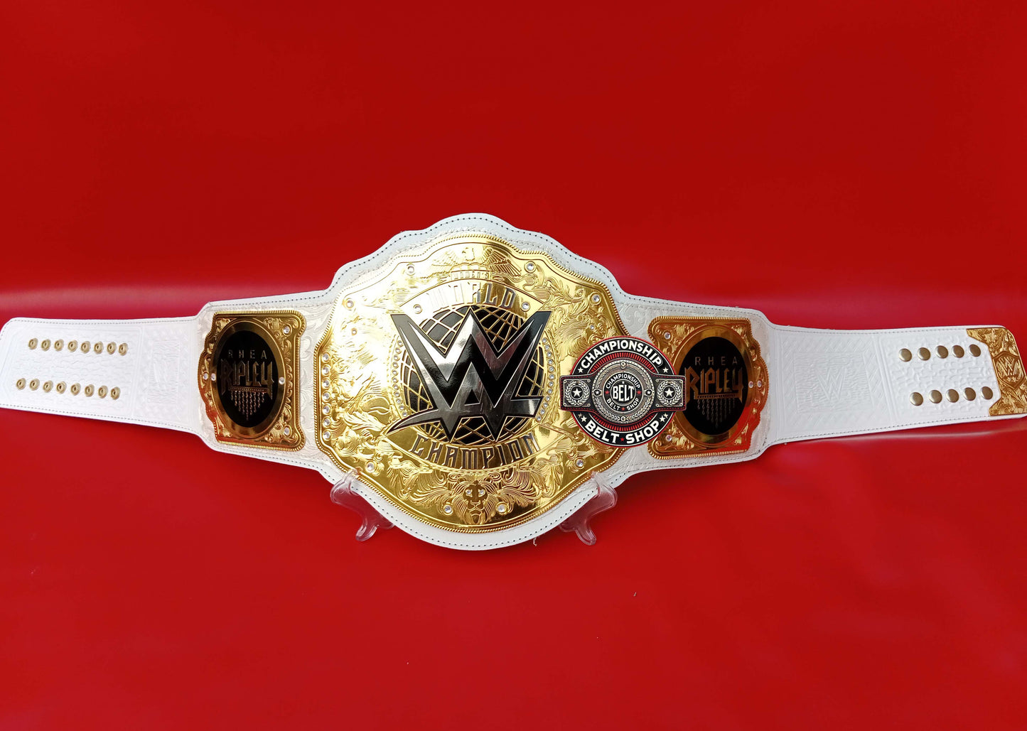 WWE Rhea Ripley Womens World Heavyweight White Strap Championship Title Belt