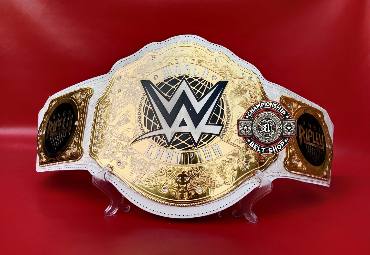 WWE Rhea Ripley Womens World Heavyweight White Strap Championship Title Belt