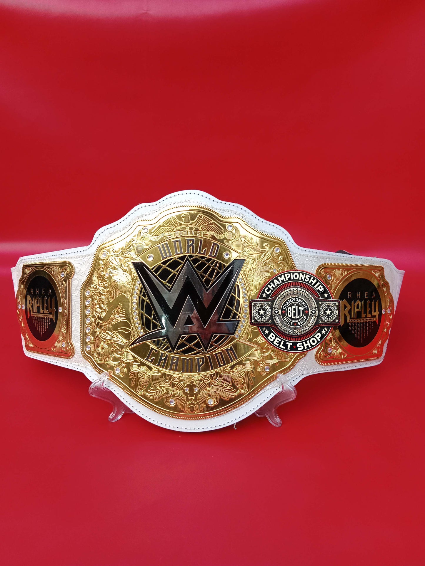 WWE Rhea Ripley Womens World Heavyweight White Strap Championship Title Belt