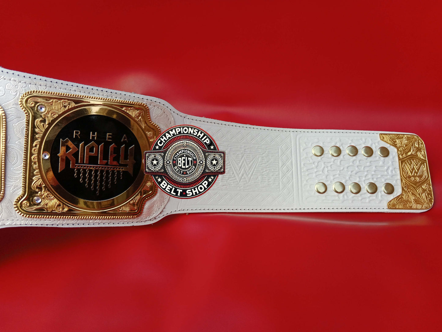 WWE Rhea Ripley Womens World Heavyweight White Strap Championship Title Belt