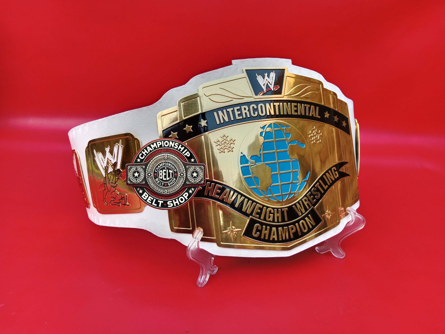 WWE White Intercontinental Championship Title Belt