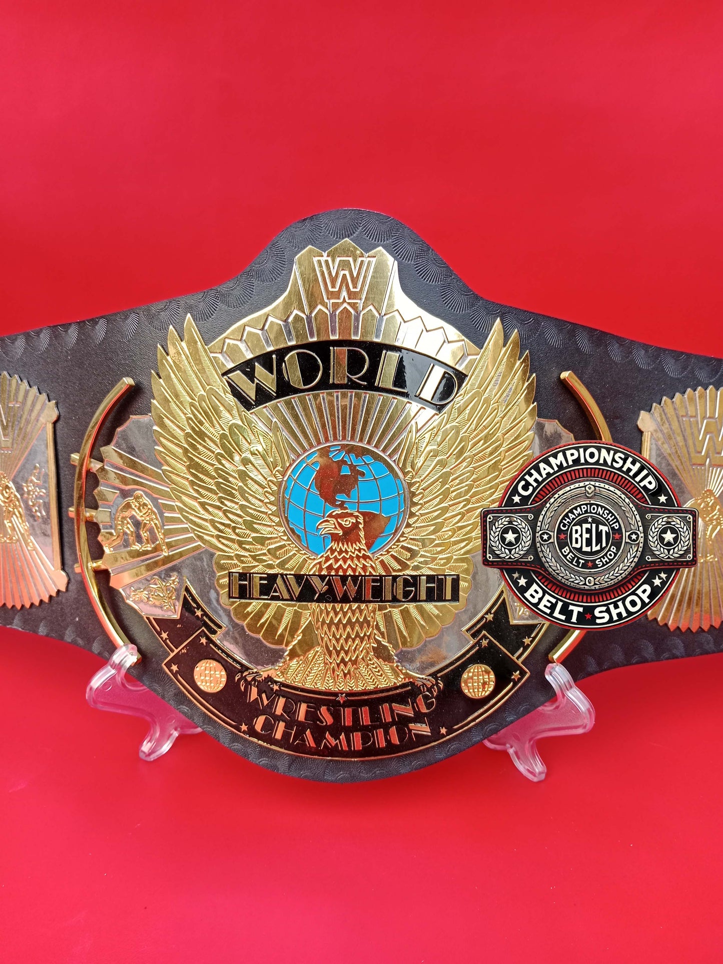 Black Strap Winged Eagle Championship Title Belt