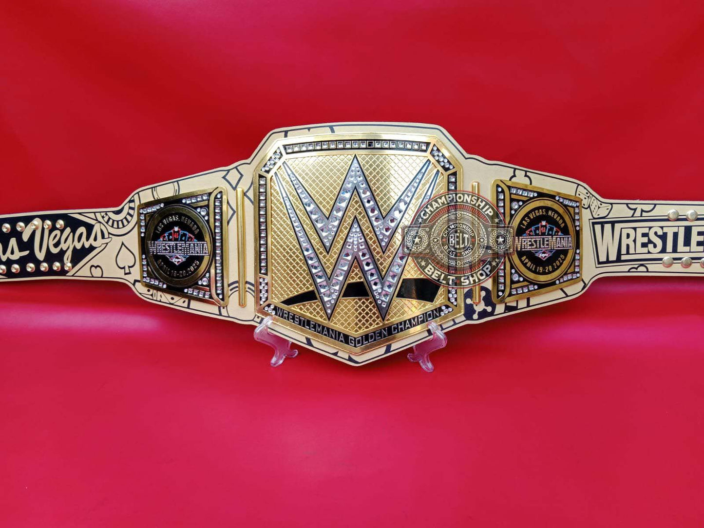 wwe-wrestlemania-41-las-vegas-golden-championship-title-belt