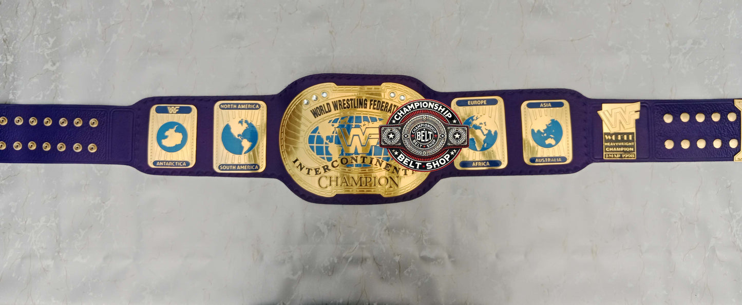 Blue Block Logo World Heavyweight Wrestling Championship Title Belt