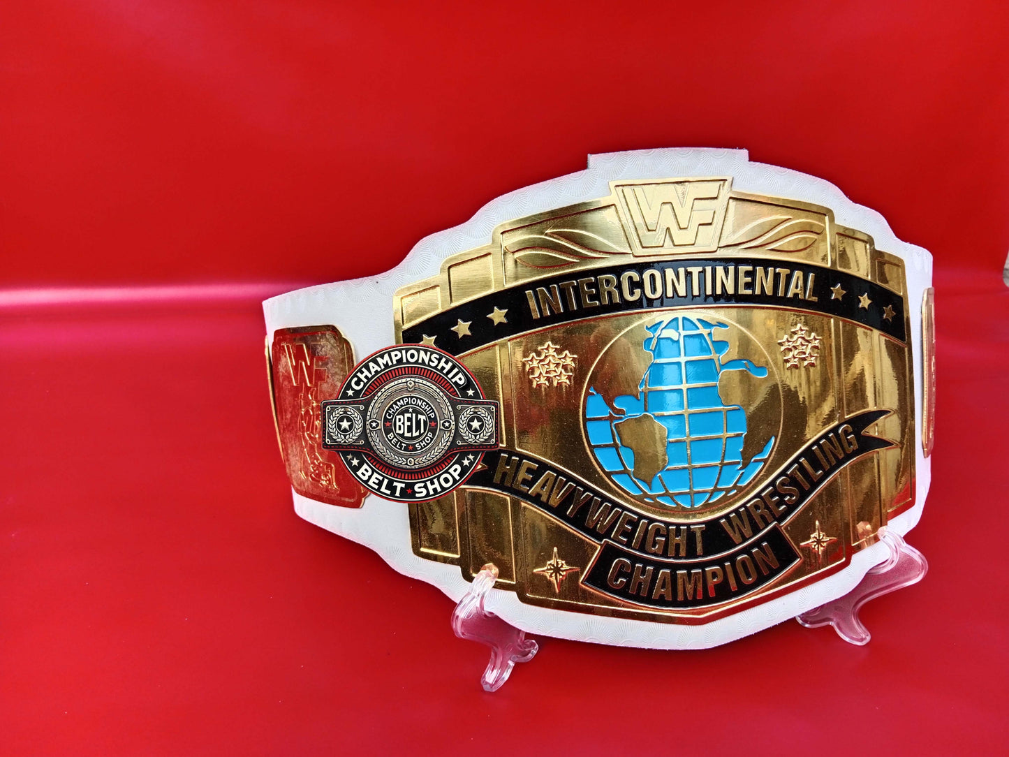 WWF White Strap Intercontinental Championship Title Belt