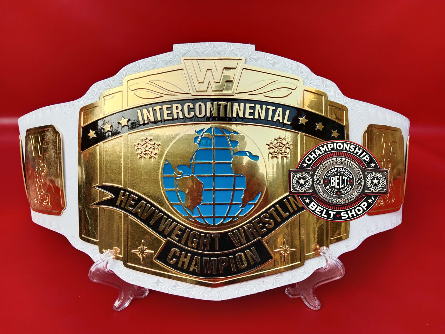 WWF White Strap Intercontinental Championship Title Belt
