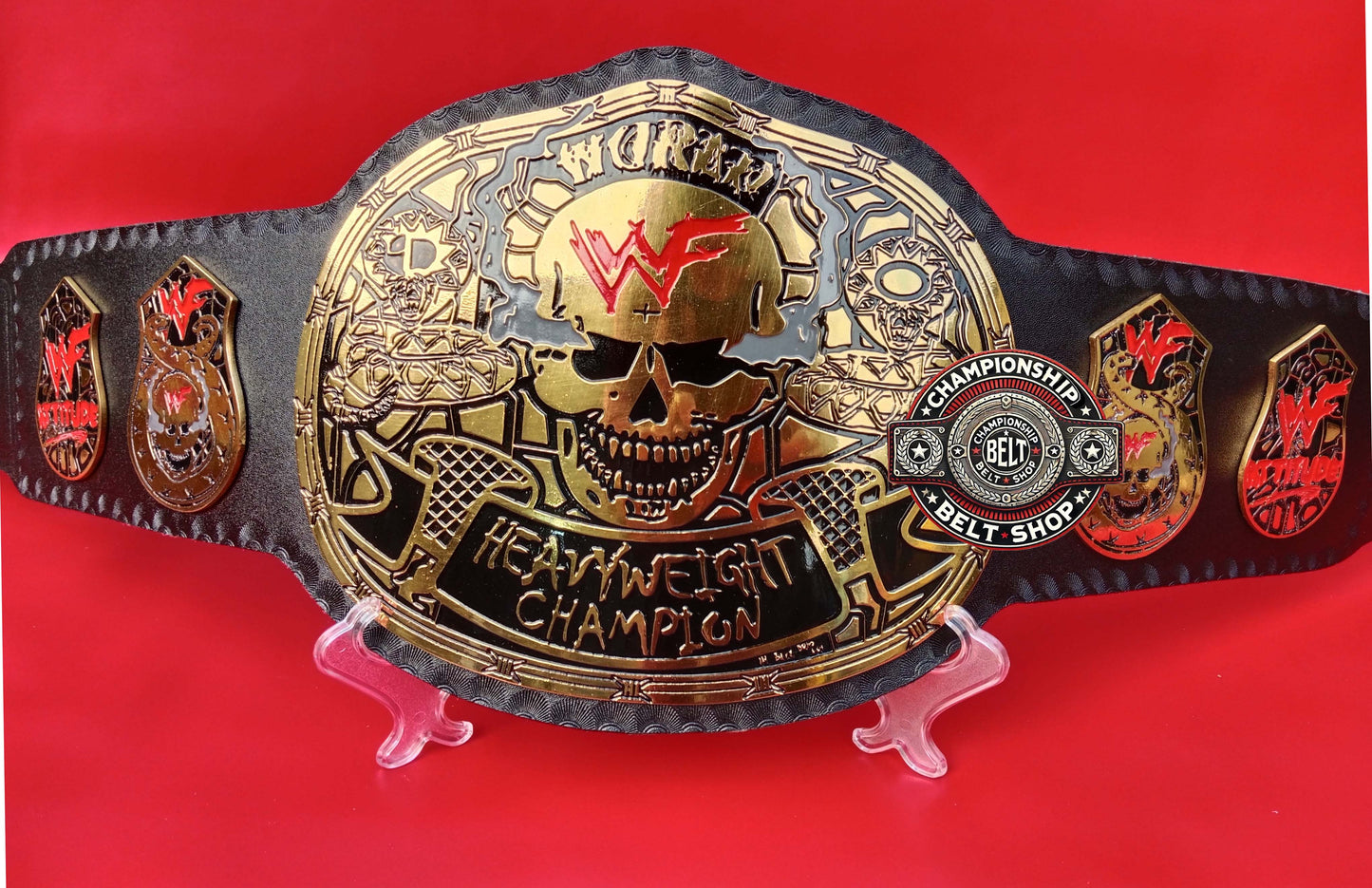 WWF Smoking Skull Snake Skin Championship Title Belt