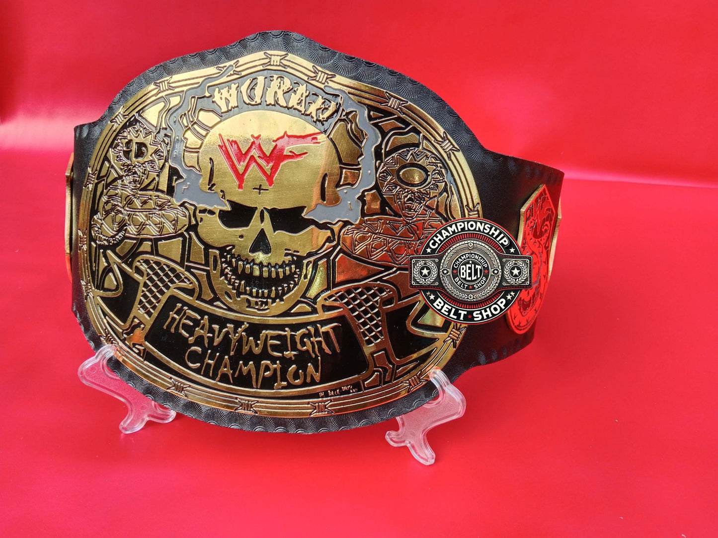 WWF Smoking Skull Snake Skin Championship Title Belt