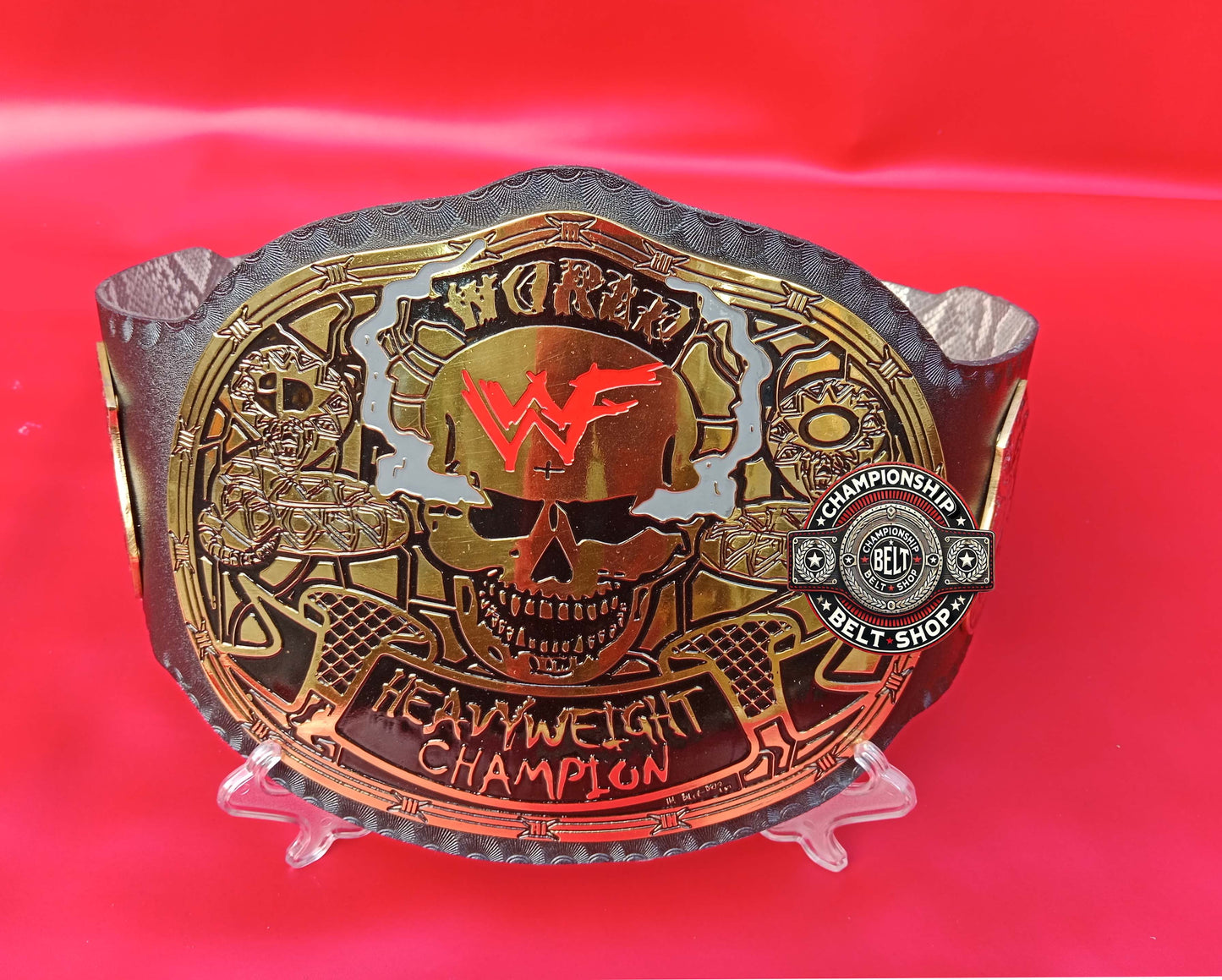 WWF Smoking Skull Snake Skin Championship Title Belt