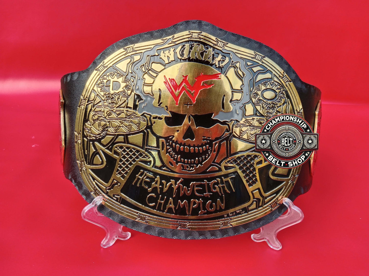 WWF Smoking Skull Snake Skin Championship Title Belt
