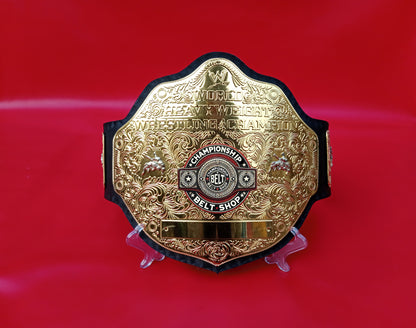 WWE Big Gold World Heavyweight Black Strap Championship Title Belt