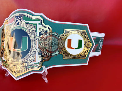 WWE Miami Hurricanes NFL Legacy Championship Title Belt