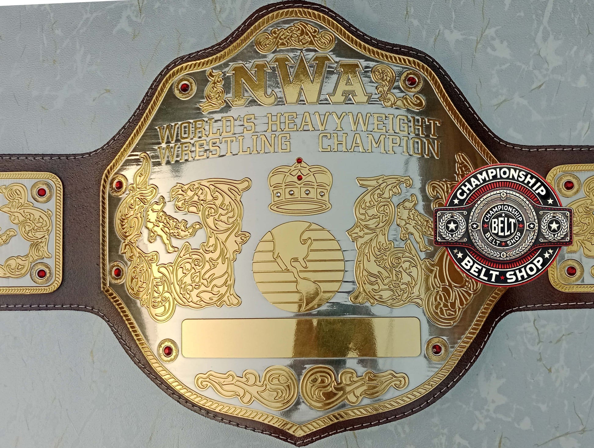NWA Big Gold World Heavyweight Championship Title Belt