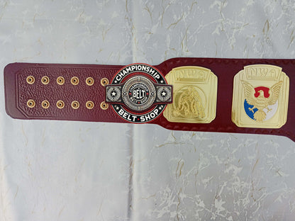 NWA North American Red Block Logo Hevyweight Championship Title Belt