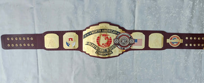 NWA North American Red Block Logo Hevyweight Championship Title Belt