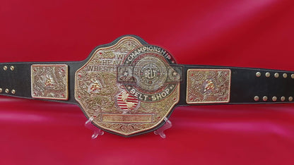 WCW Big Gold Wrestling Championship Title Belt