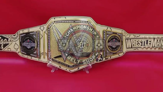 wwe-wrestlemania-41-las-vegas-golden-championship-title-belt