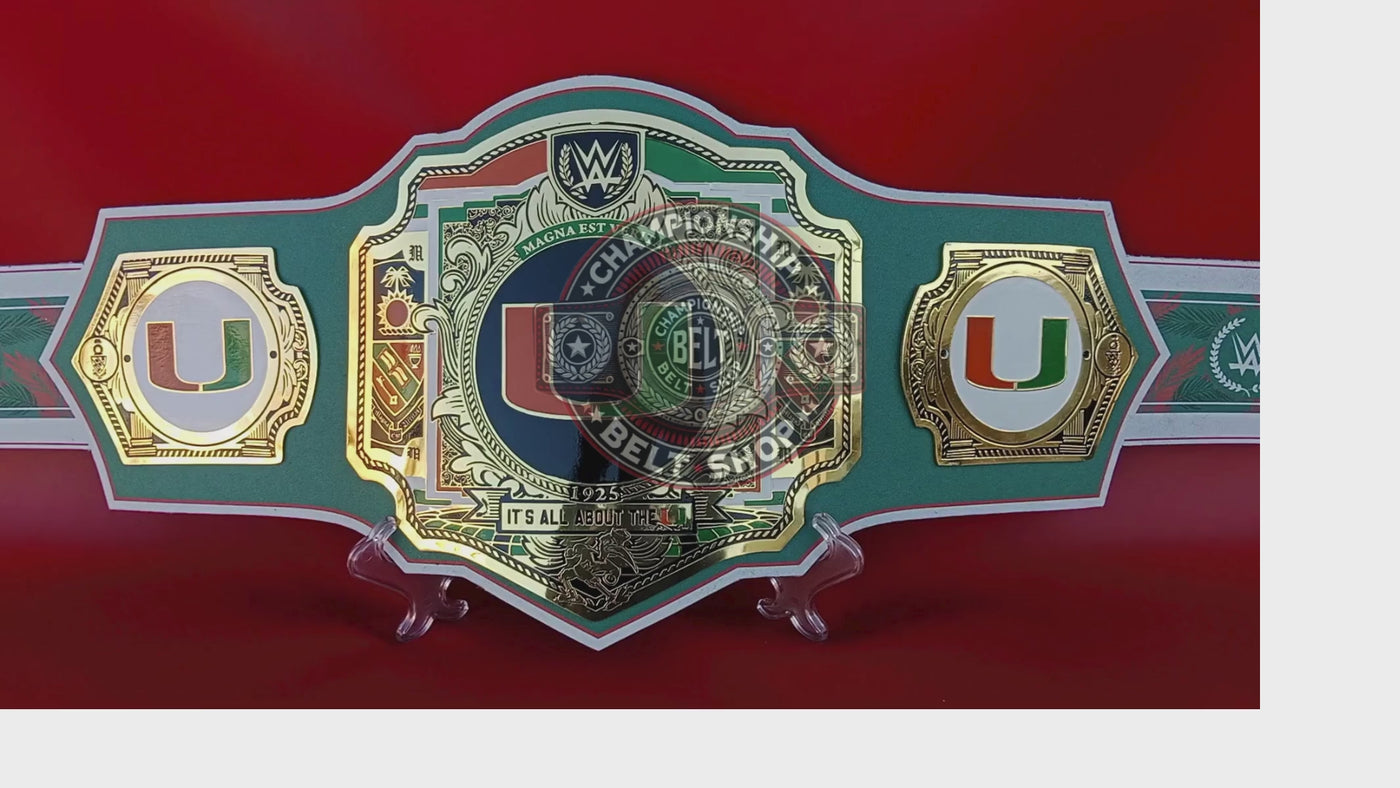 WWE Miami Hurricanes NFL Legacy Championship Title Belt