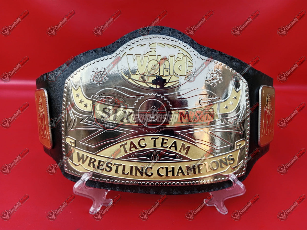 World Six Man Tag Team Championship Title Belt