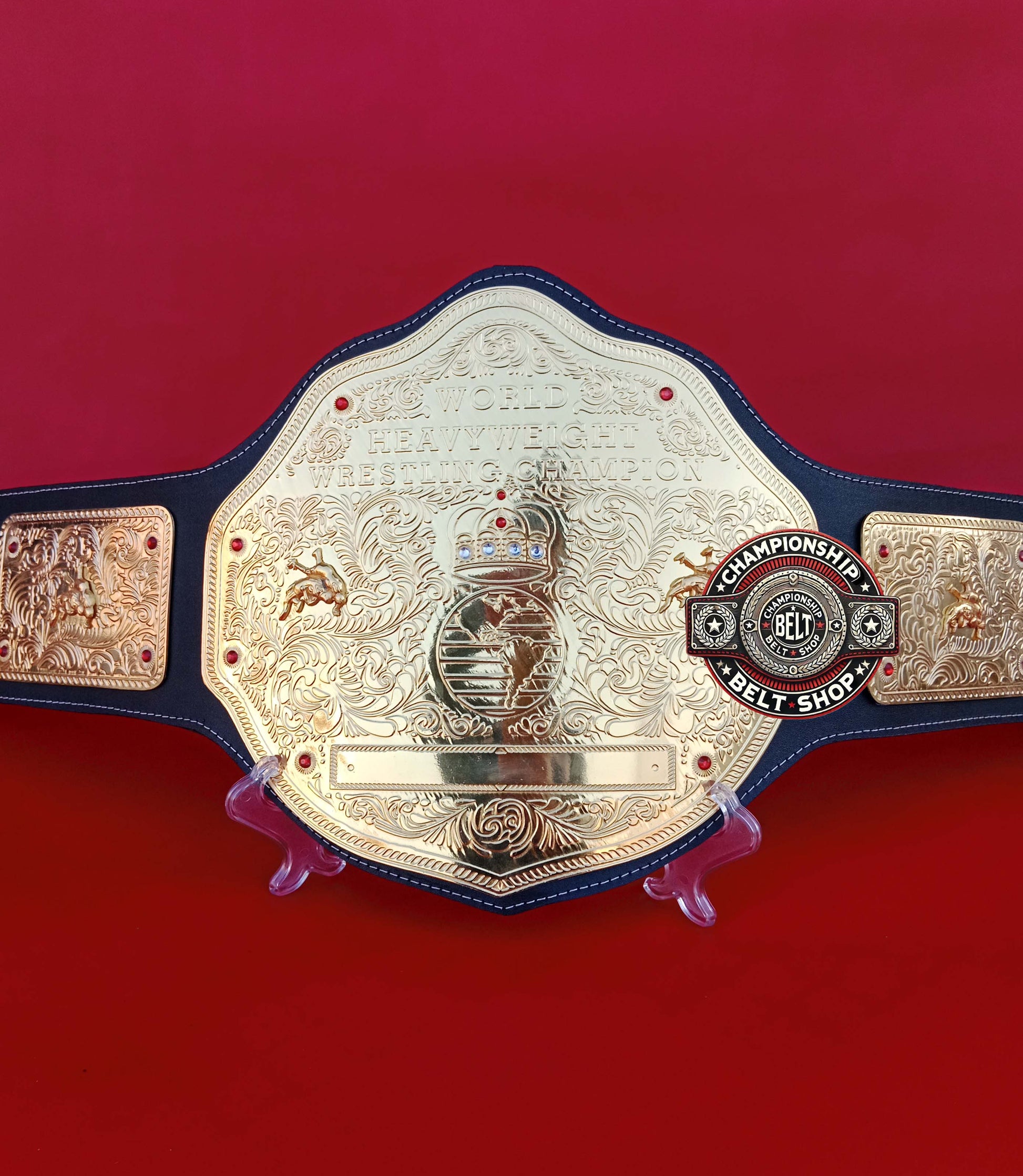 Big Gold World Heavyweight Wrestling Championship Title Belt