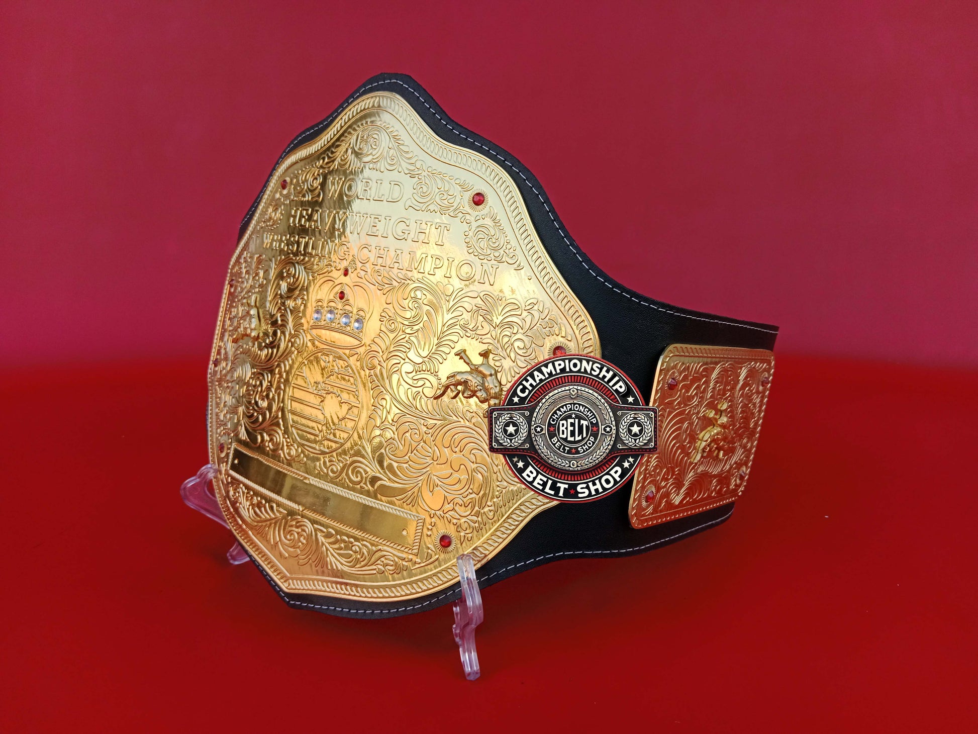 Big Gold World Heavyweight Wrestling Championship Title Belt