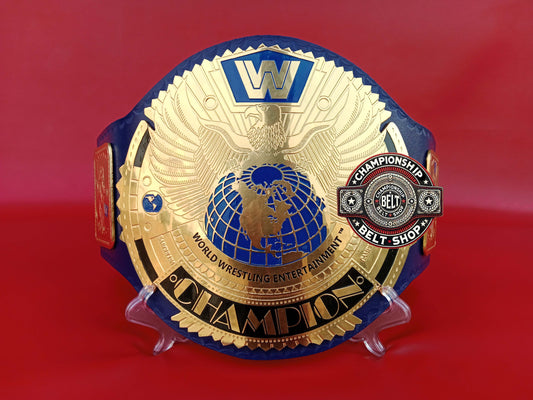 WWE Blue Big Eagle Block LOGO Championship Title Belt