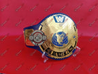 WWE Blue Big Eagle Block LOGO Championship Title Belt