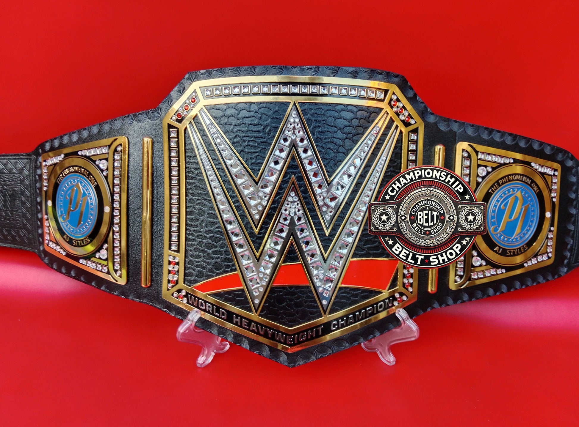 WWE Heavyweight AJ Style Name Plates Championship Title Belt