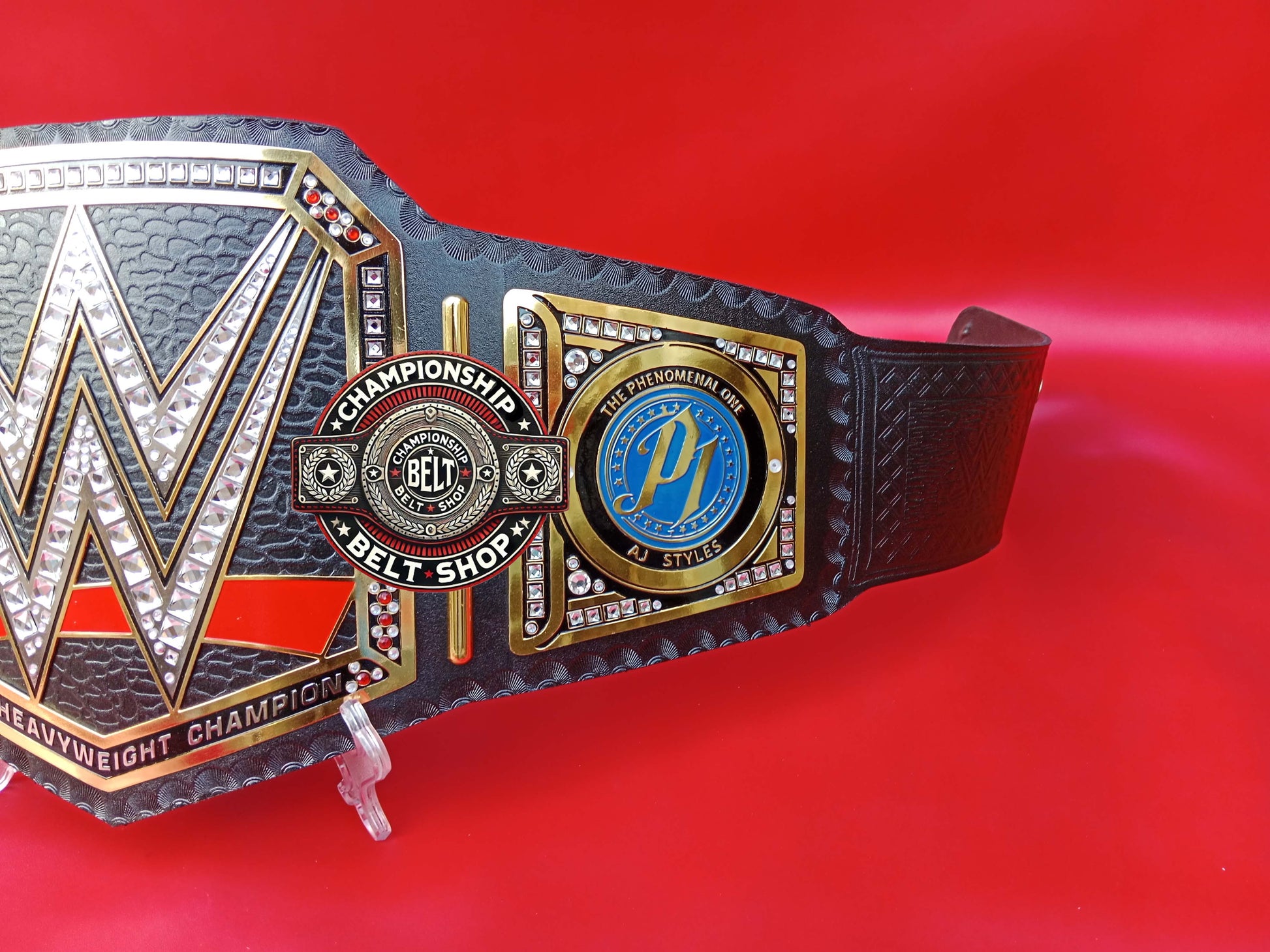 WWE Heavyweight AJ Style Name Plates Championship Title Belt