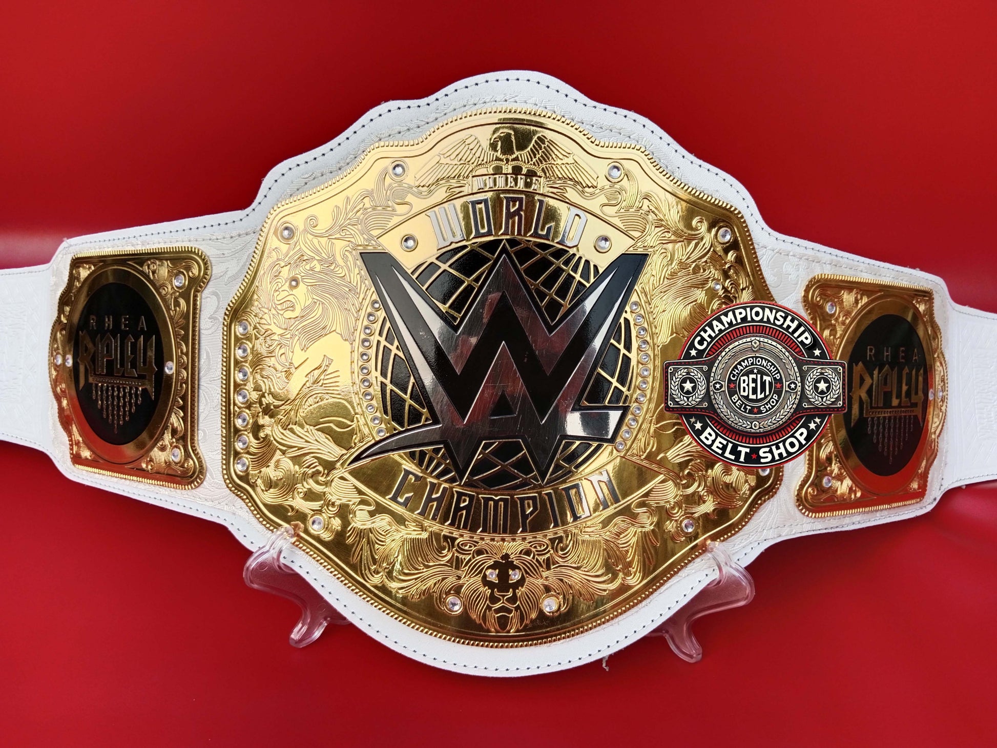 WWE Rhea Ripley Womens World Heavyweight White Strap Championship Title Belt